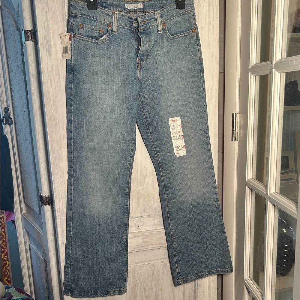 Levi's 515 Blue Women's Wide Leg Jeans with Stretch 6 Petite NWT